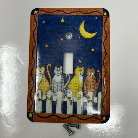 Cats on a Fence Single Toggle Switch plate Cover - Picture 1 of 1
